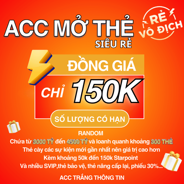 Acc Mở Thẻ 150K
