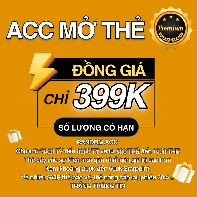 Acc Mở Thẻ 399K