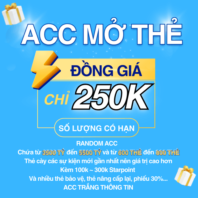 Acc Mở Thẻ 250K