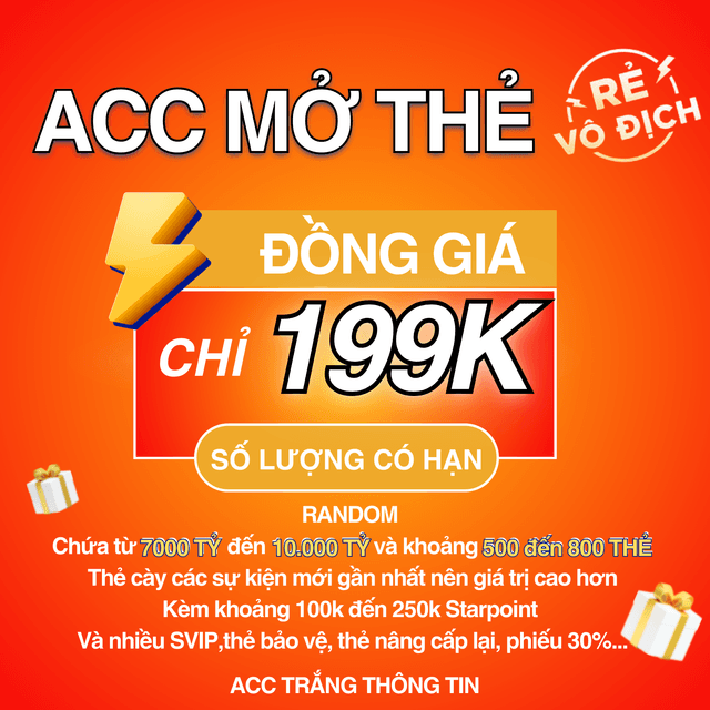 Acc Mở Thẻ 199K