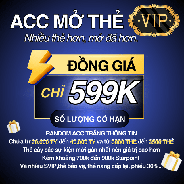 Acc Mở Thẻ 599K
