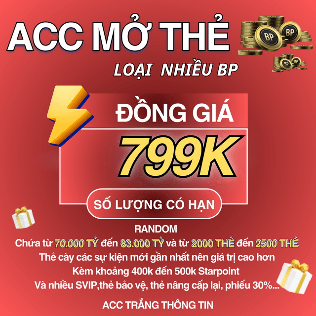 Acc Mở Thẻ 799K
